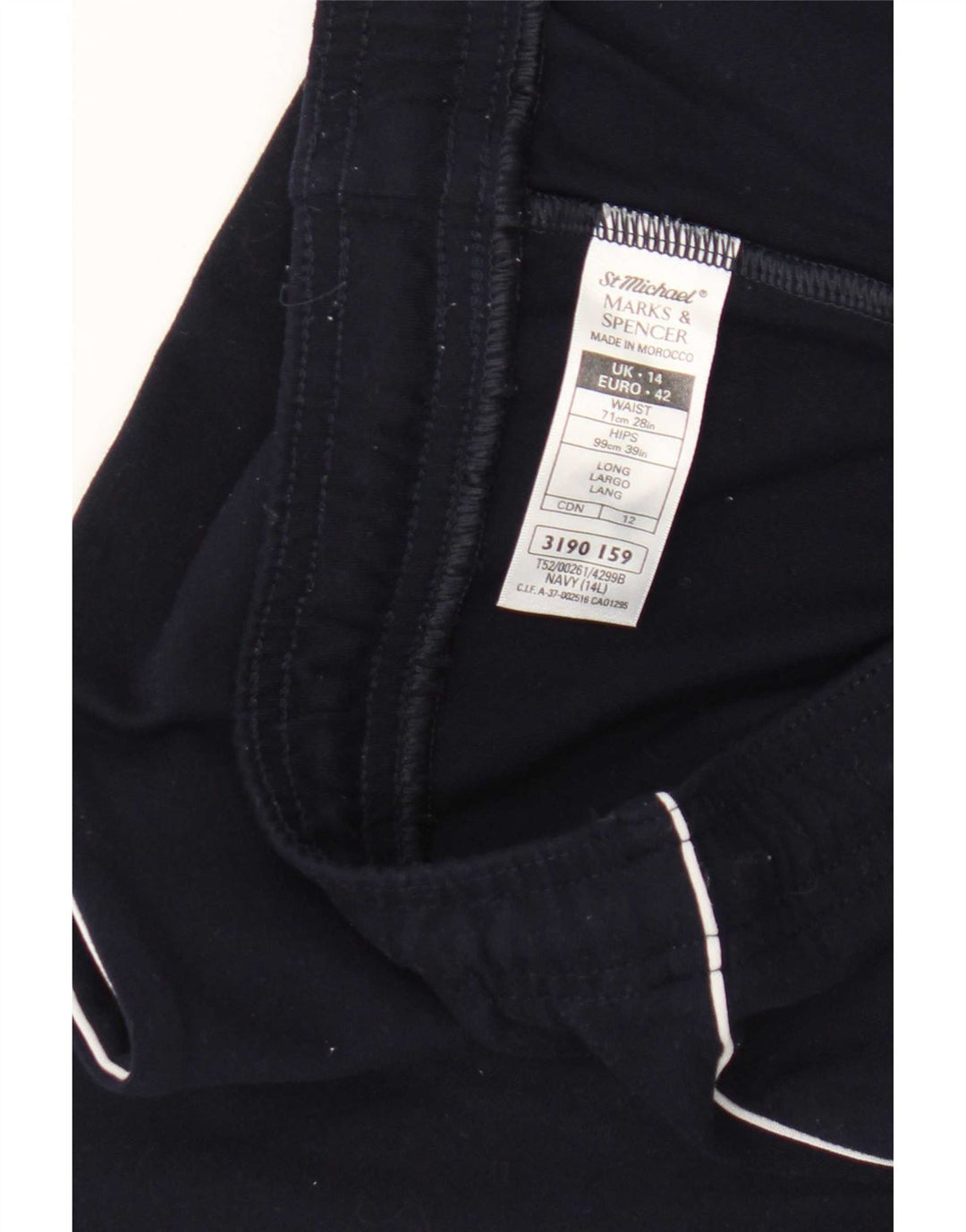 Pantaloni da tuta da donna Marks & Spencer UK 14 Large Blu Navy Poliammide