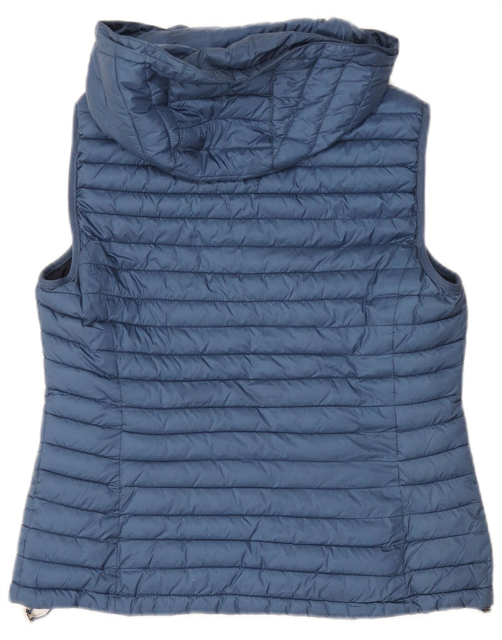 Gilet imbottito con cappuccio da donna Massimo Dutti UK 12 poliestere blu medio