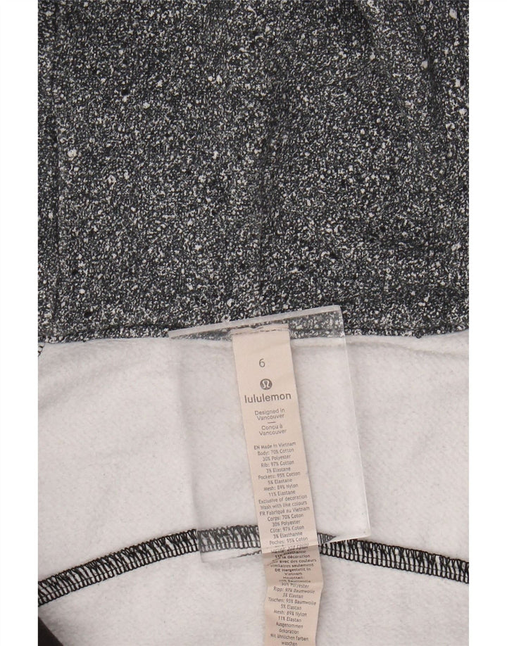LULULEMON Maglione con cappuccio e zip da donna US 6 Cotone screziato grigio medio
