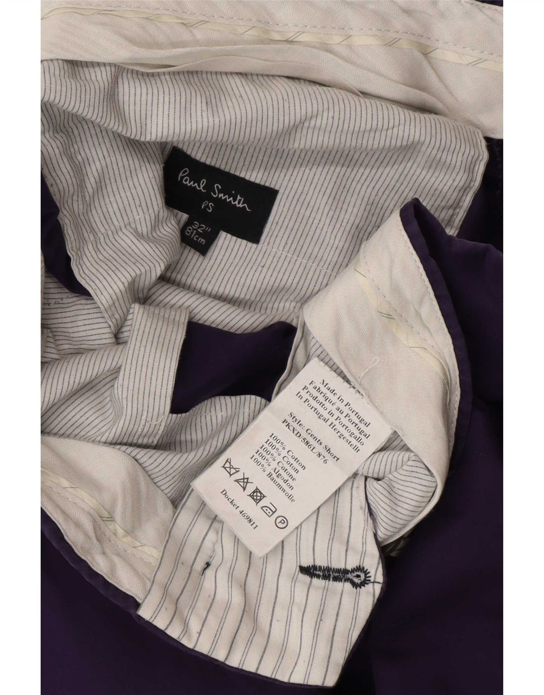 Pantaloncini chino da uomo Paul Smith W32 cotone viola medio