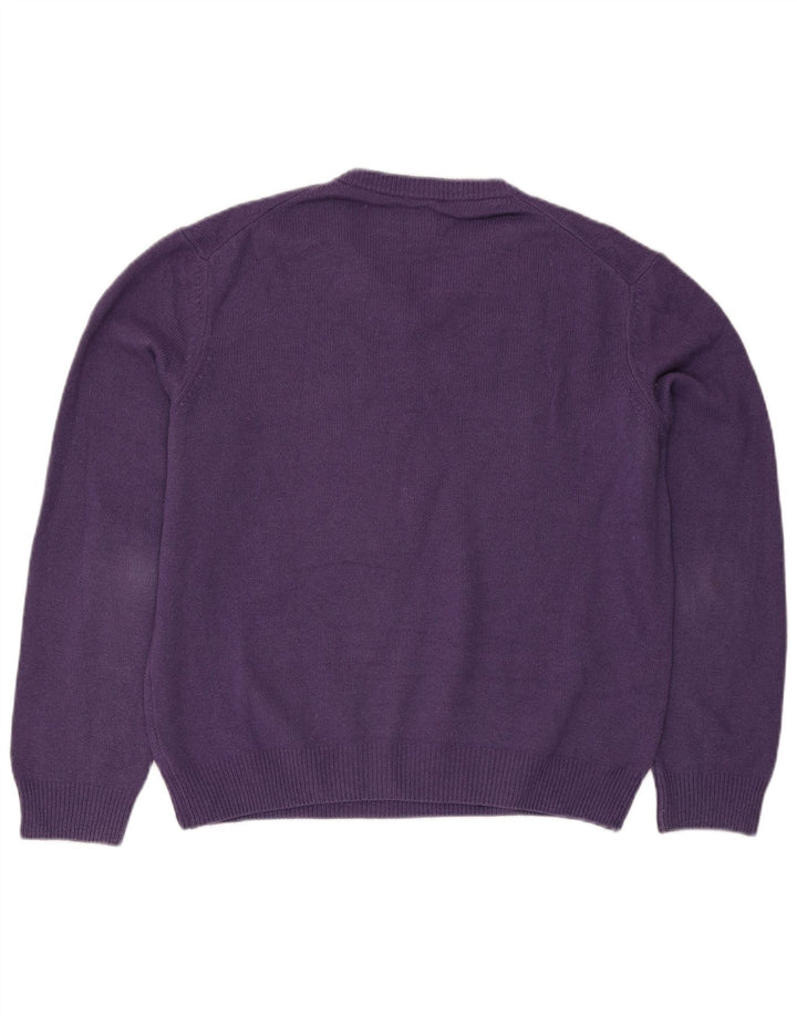 Marlboro Classics Maglione da uomo con scollo a V grande lana viola