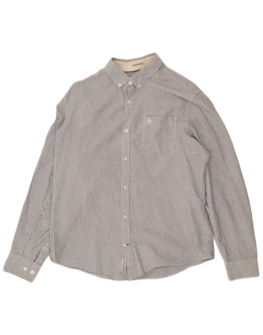 Penguin Camicia da uomo Heritage slim fit grande gessato grigio