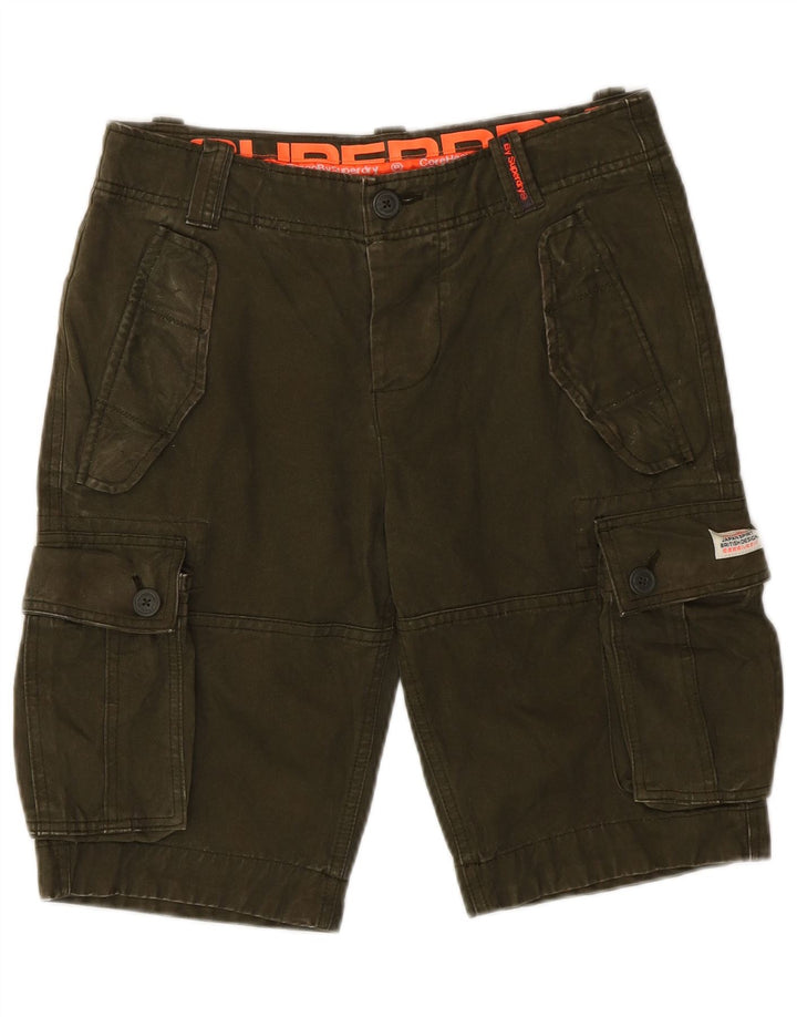Pantaloncini cargo da uomo Superdry piccoli W29 cotone kaki