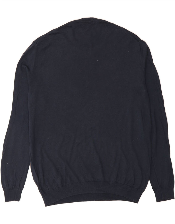 BENETTON Mens Crew Neck Jumper Sweater XL Navy Blue Vintage Benetton and Second-Hand Benetton from Messina Hembry 