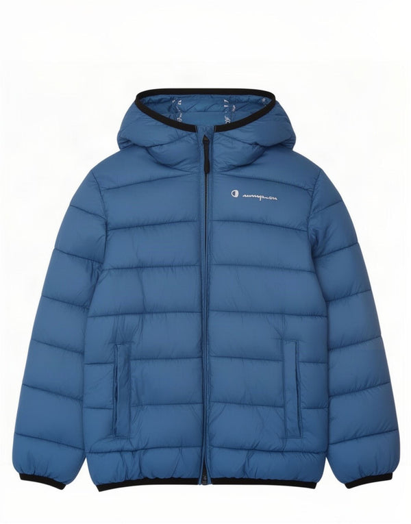 Giacca imbottita con cappuccio Champion da bambino 5-6 anni XS poliestere blu