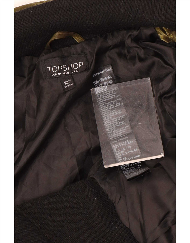 Topshop Bomber in velluto da donna UK 12 Poliestere oro medio