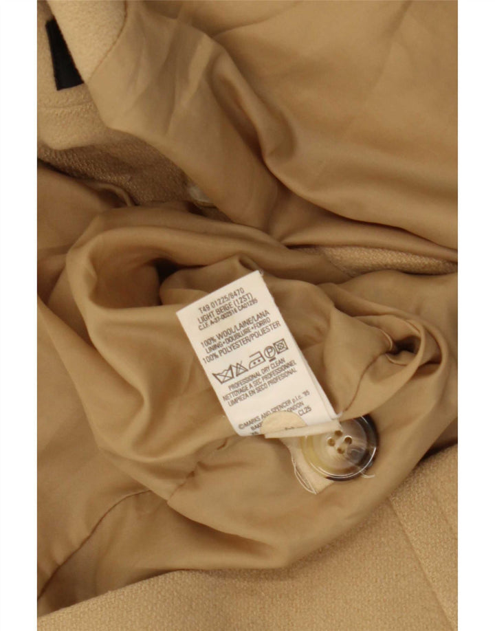 Cappotto doppiopetto da donna Marks & Spencer UK 12 Lana beige medio