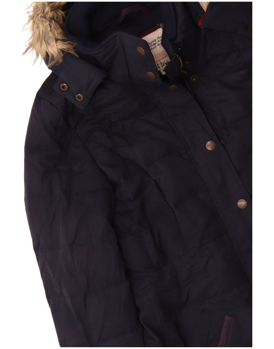 Giacca parka con cappuccio da donna Fat Face UK 12 medio blu navy poliestere invernale