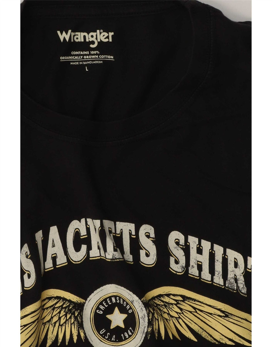 T-shirt grafica da uomo Wrangler Top grande in cotone nero