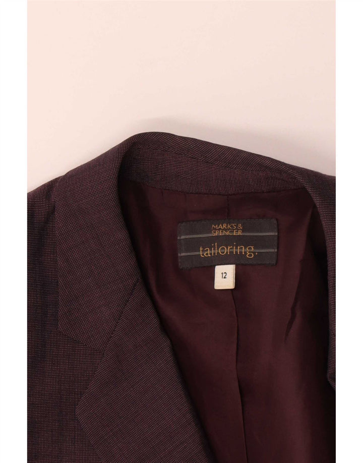 Giacca blazer a 1 bottone lunga Marks & Spencer da donna UK 12 marrone medio