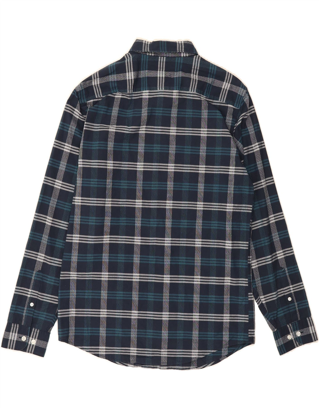 PENGUIN Mens Shirt Medium Navy Blue Check Cotton Vintage Penguin and Second-Hand Penguin from Messina Hembry 