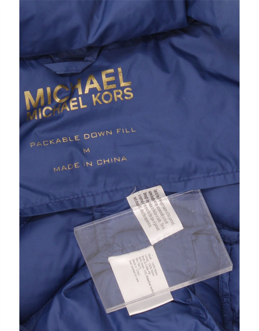 MICHAEL KORS Womens Padded Jacket UK 14 Medium Navy Blue Nylon