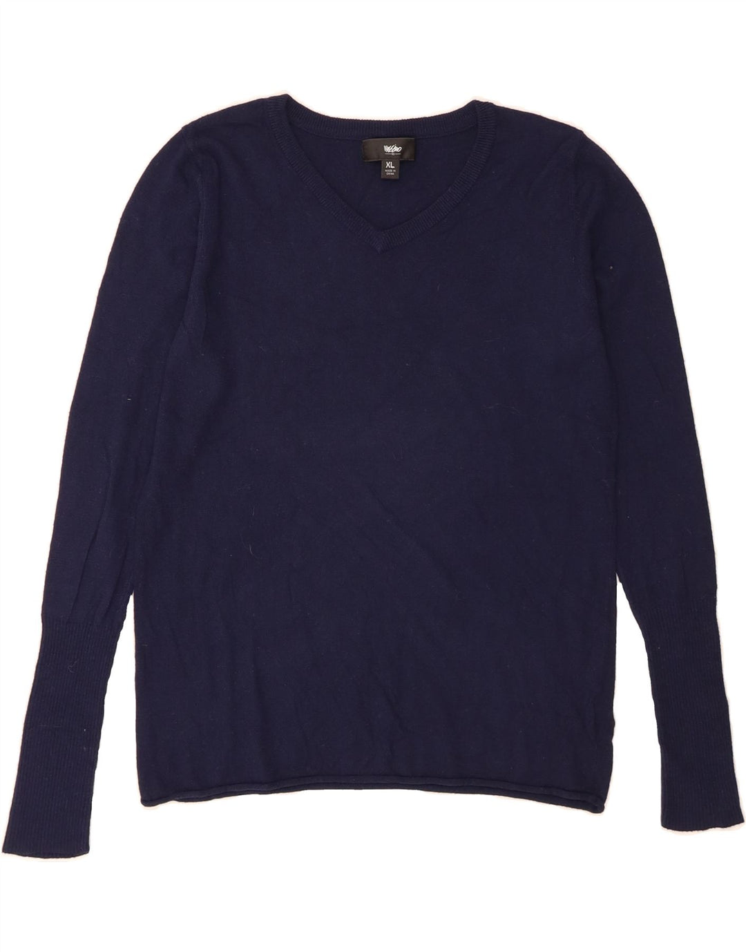 MOSSIMO Womens V-Neck Jumper Sweater UK 18 XL Navy Blue Nylon Vintage Mossimo and Second-Hand Mossimo from Messina Hembry 