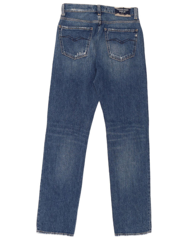 Replay Jeans dritti invecchiati da donna W25 L30 cotone blu