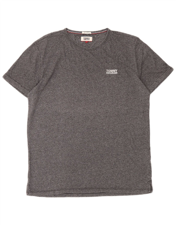 TOMMY HILFIGER Mens Regular Fit T-Shirt Top Large Grey Cotton