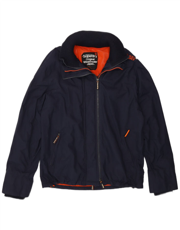 Giacca antipioggia da donna Superdry Windcheater UK 20 2XL Nylon blu navy