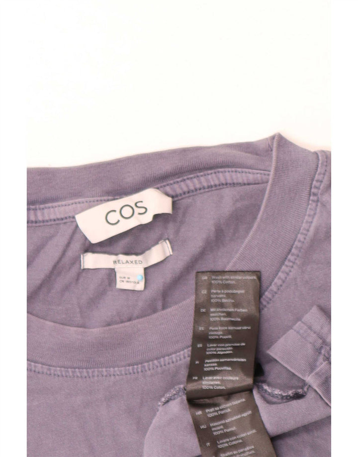 T-shirt Cos da uomo dalla vestibilità comoda, top in cotone blu navy medio