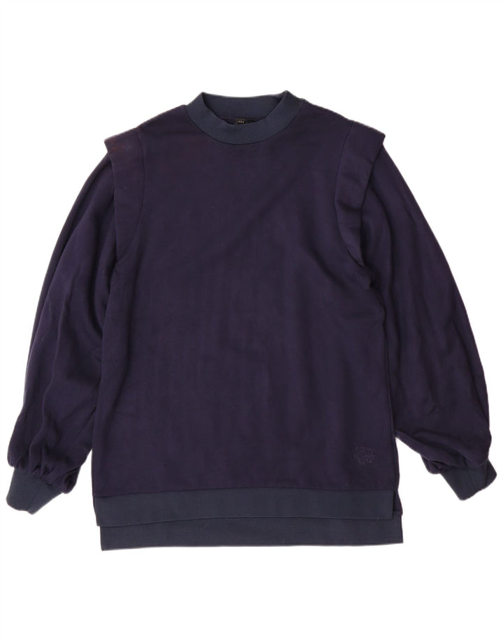 Felpa oversize da donna TED BAKER, maglione taglia 1 XS in viscosa blu navy