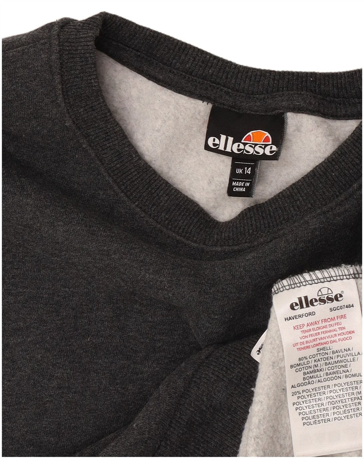 Felpa da donna Ellesse Maglione UK 14 Large Grigio Cotone