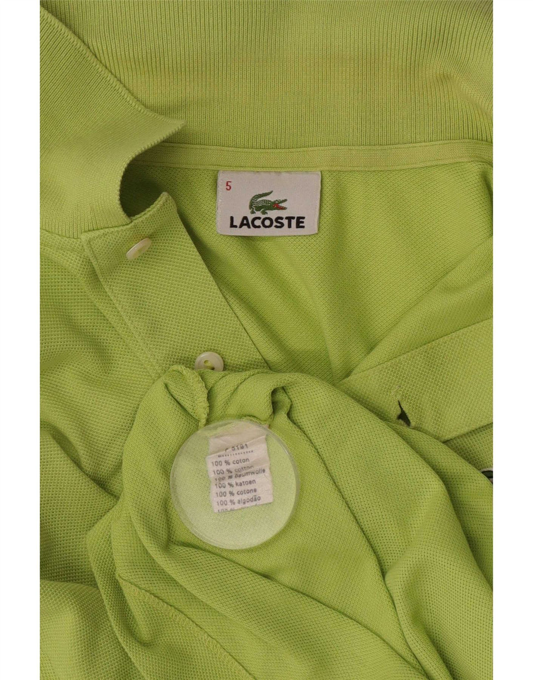 Polo da uomo Lacoste taglia 5 grande in cotone verde