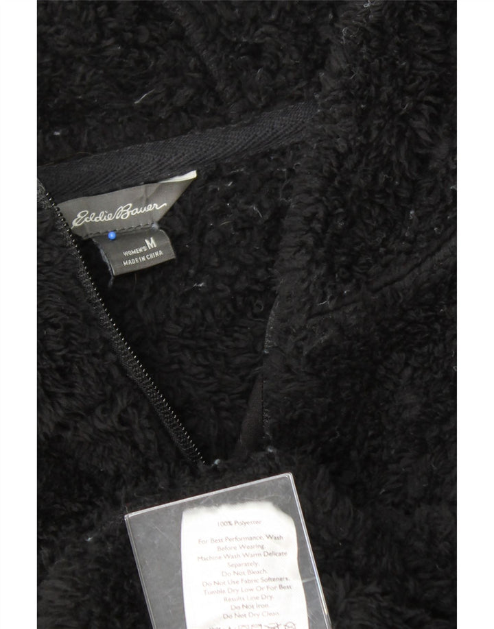 EDDIE BAUER Womens Hooded Fleece Jacket UK 14 Medium Black Polyester Vintage Eddie Bauer and Second-Hand Eddie Bauer from Messina Hembry 