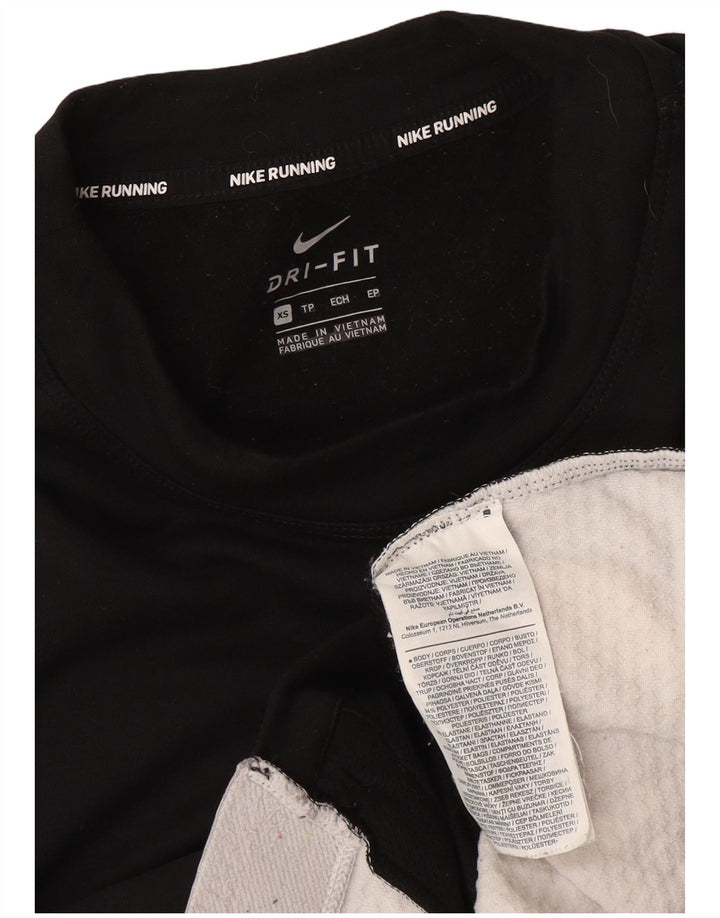 Maglia da running Nike da donna a maniche lunghe UK 6 XS poliestere color block nero