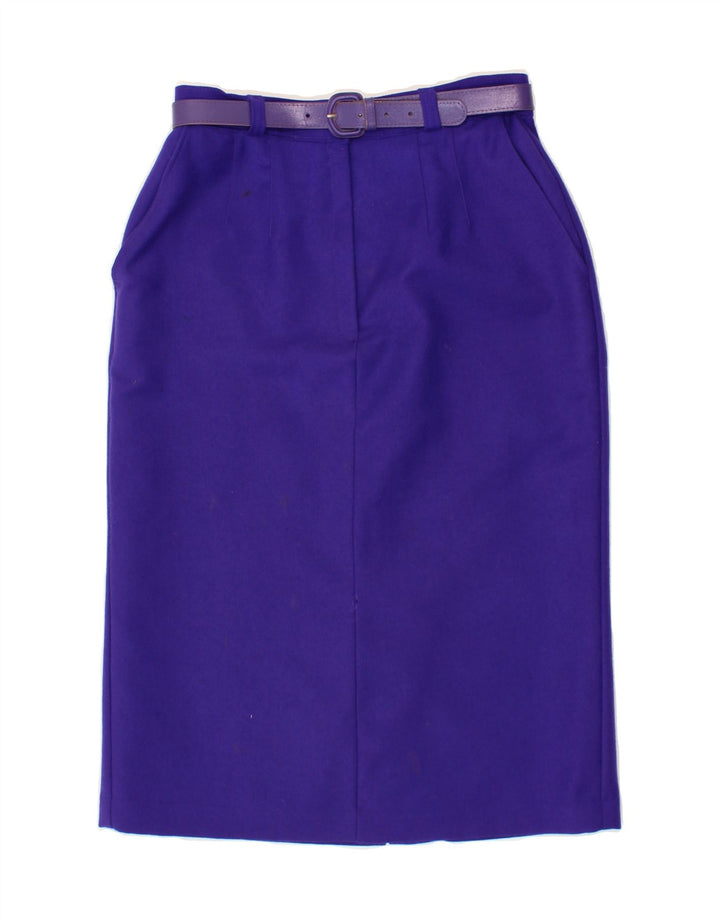 ST. BERNARD Womens Midi Skirt UK 12 Medium W28  Purple Wool Vintage St. Bernard and Second-Hand St. Bernard from Messina Hembry 