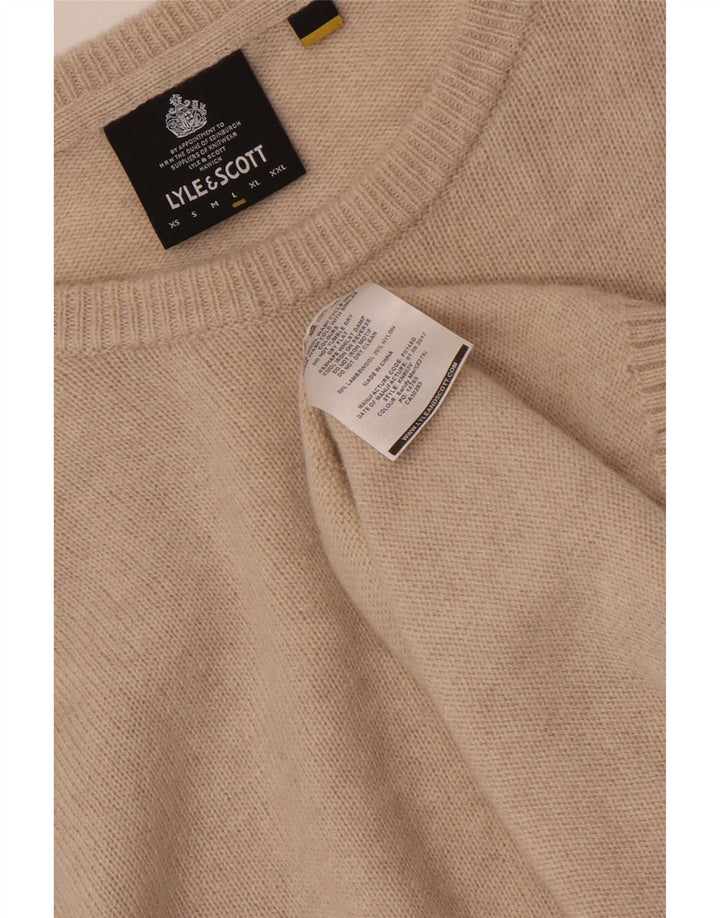 LYLE & SCOTT Maglione da uomo con scollo a barca grande in lana beige