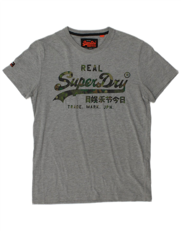 T-shirt grafica da uomo SUPERDRY Top in cotone grigio medio