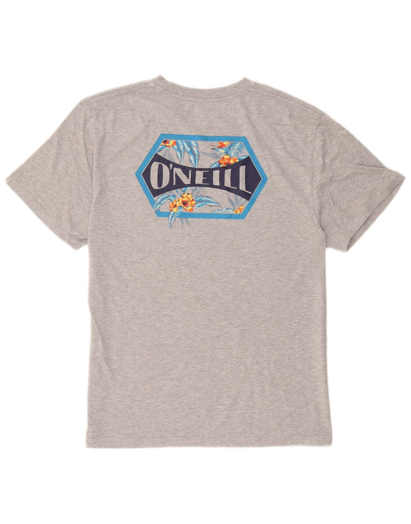 T-shirt grafica da uomo O'Neill Modern Fit Top grande in cotone grigio
