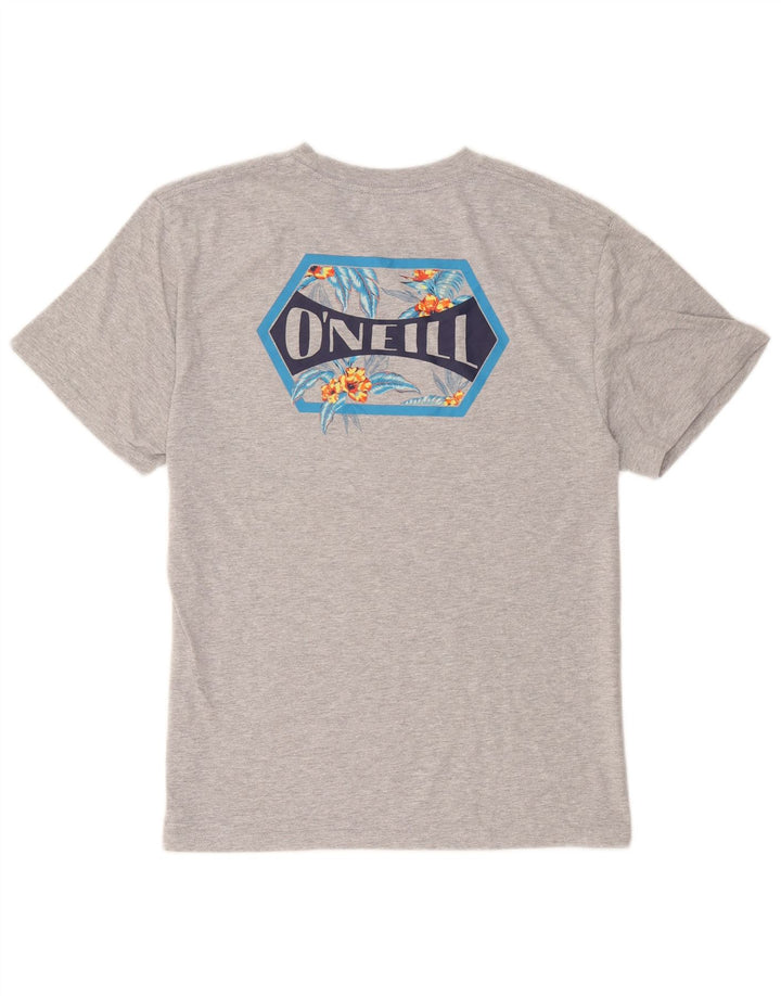 T-shirt grafica da uomo O'Neill Modern Fit Top grande in cotone grigio