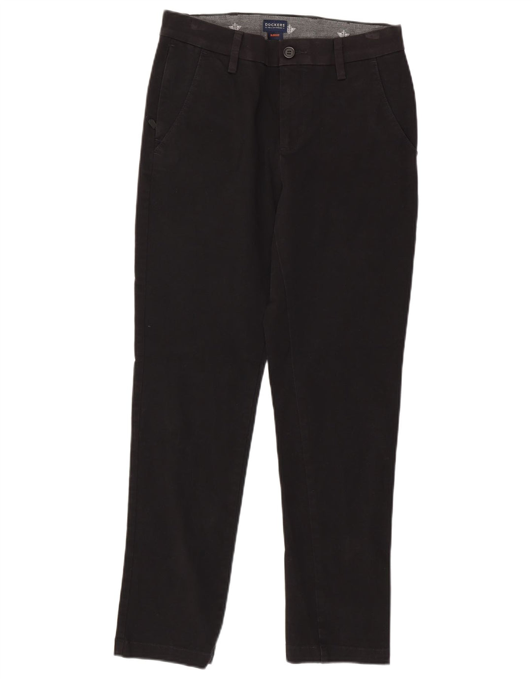 DOCKERS Pantaloni chino slim fit da uomo W29 L29 cotone nero