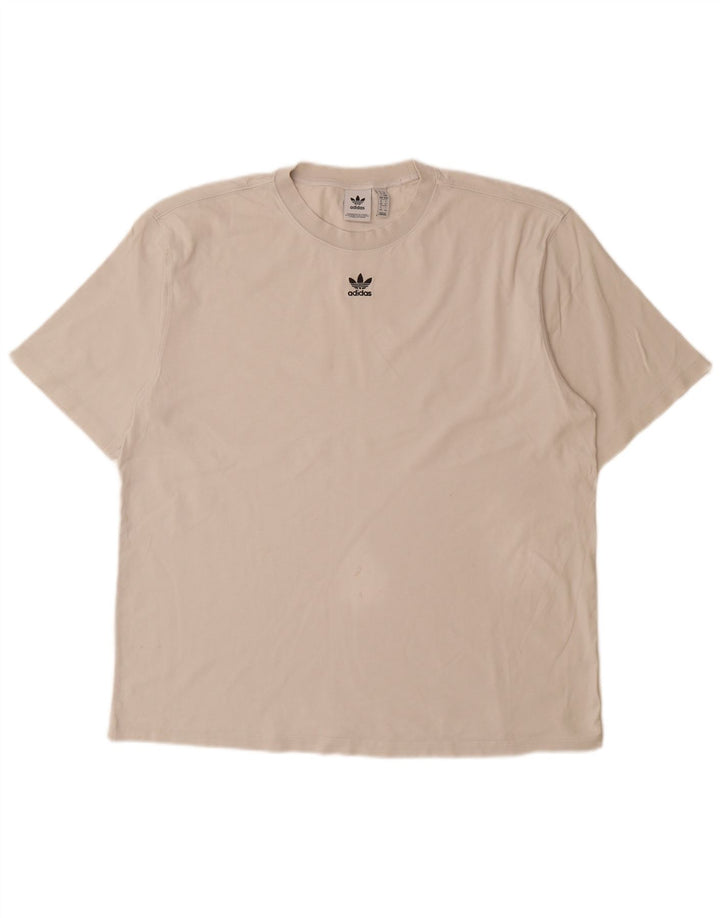 T-shirt grafica da donna ADIDAS Top UK 14 grande bianca