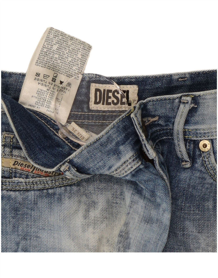 Pantaloncini di jeans da donna lavaggio acido DIESEL W25 XS cotone blu