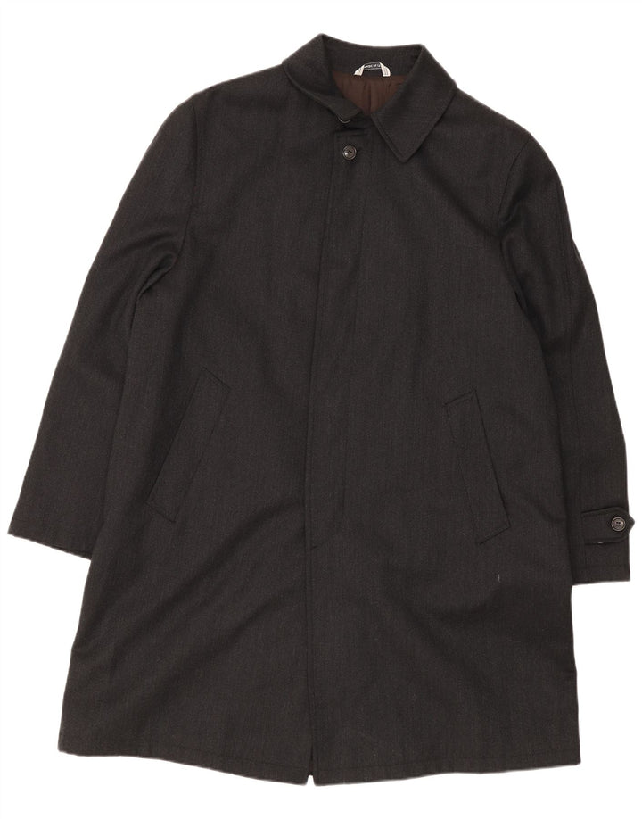 Soprabito vintage da uomo UK 40 grande lana vergine nera
