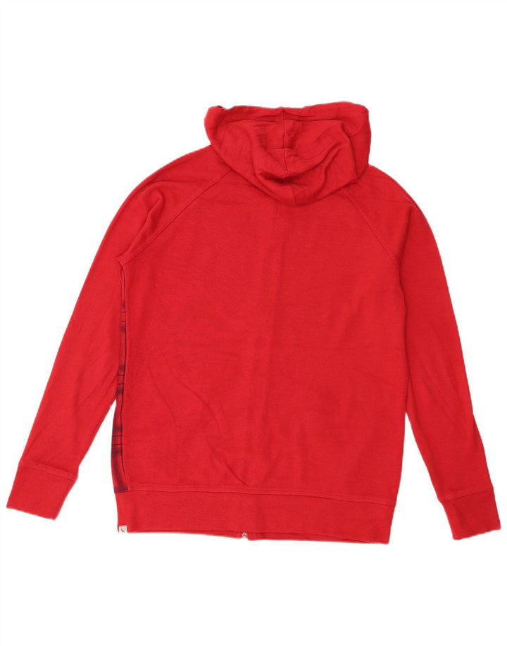Maglione con cappuccio e zip da donna Eddie Bauer UK 14 Cotone a quadri rosso medio