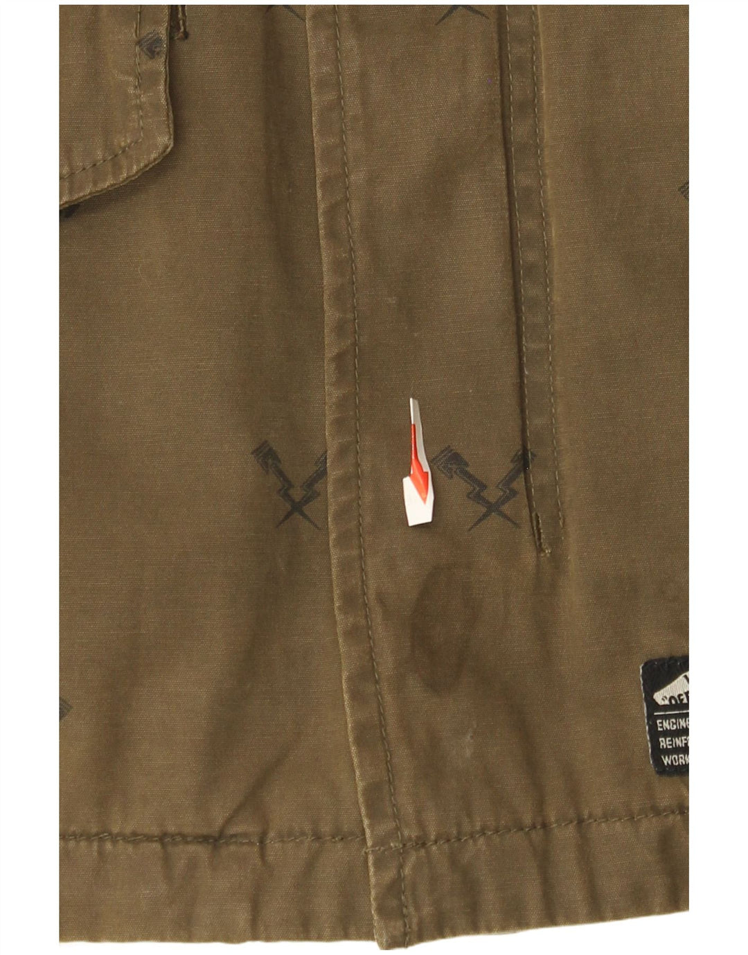 Giacca utility con cappuccio da uomo Vans UK 38 Medium Khaki geometrica