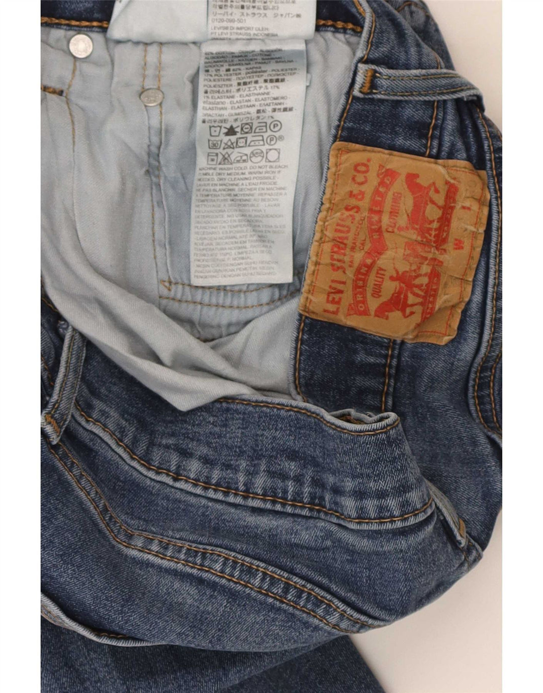 Jeans dritti da uomo Levi's W31 L30 in cotone blu