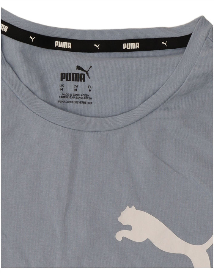 T-shirt grafica da donna Puma Top UK 12 cotone blu medio