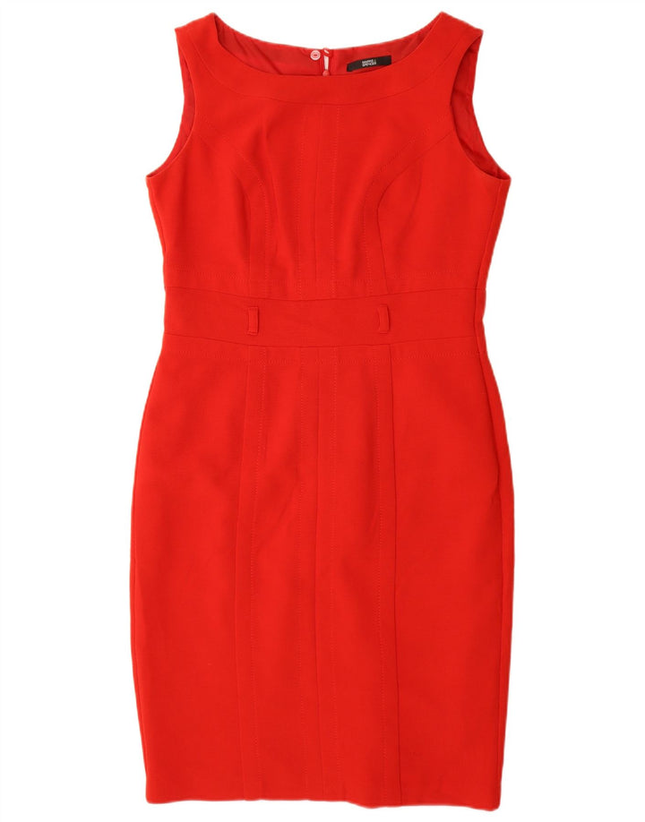 Abito tubino senza maniche Marks & Spencer da donna UK 12 poliestere rosso medio