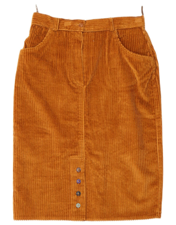 Vintage Womens Corduroy Skirt IT 42 Medium W28 Beige