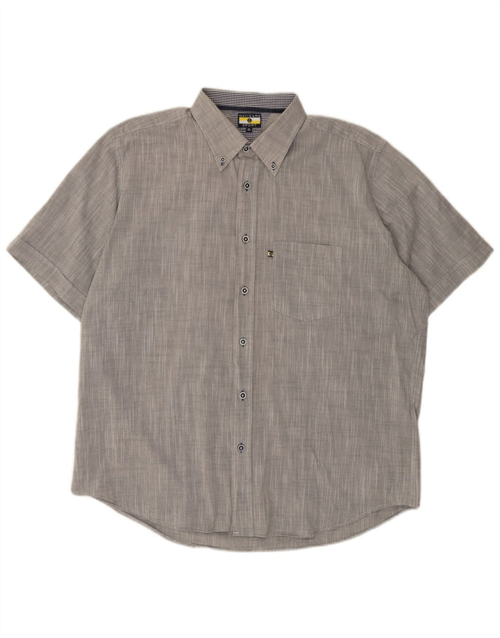 Camicia a maniche corte da uomo NAVIGARE XL grigia