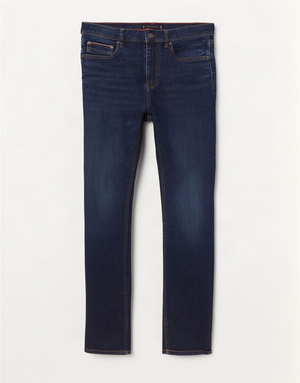 Tommy Hilfiger Uomo Denton Straight Jeans W34 L30 Blu Navy Cotone