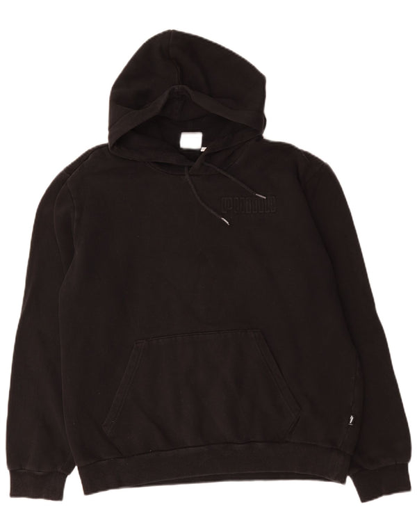 Felpa con cappuccio da uomo Puma media cotone nero