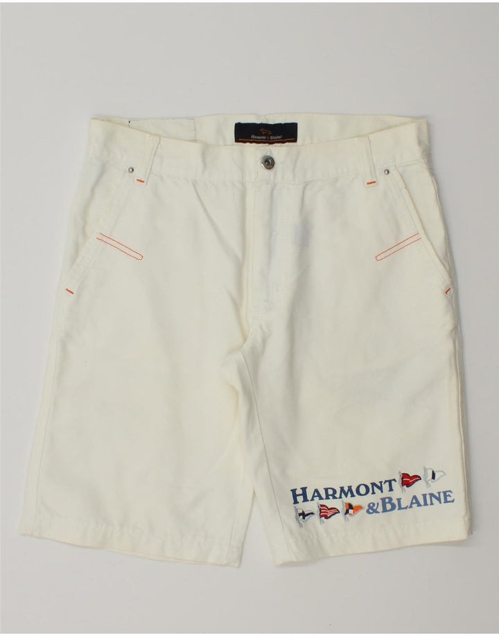 Pantaloncini chino grafici da uomo Harmont & Blaine IT 48 medio W30 cotone bianco