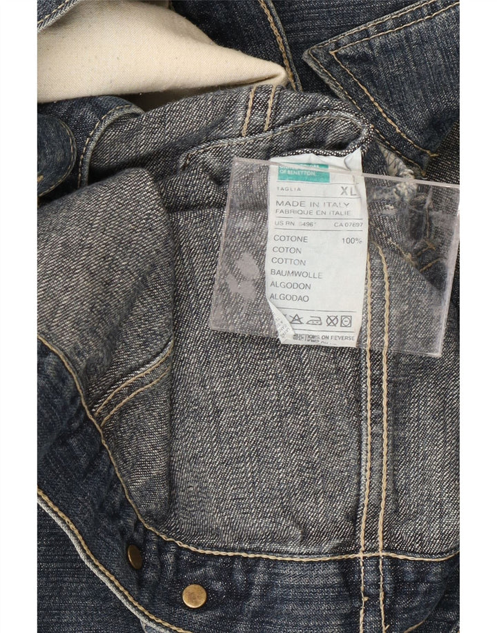 Giacca di jeans da donna BENETTON UK 18 XL cotone blu