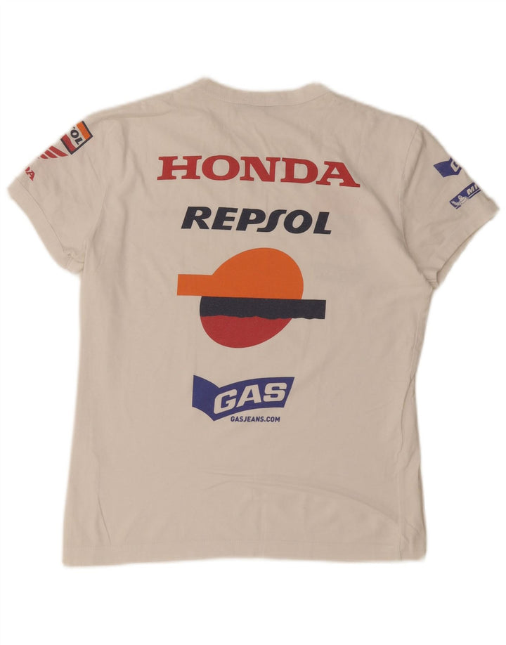 T-shirt grafica da uomo Gas Top piccola bianca