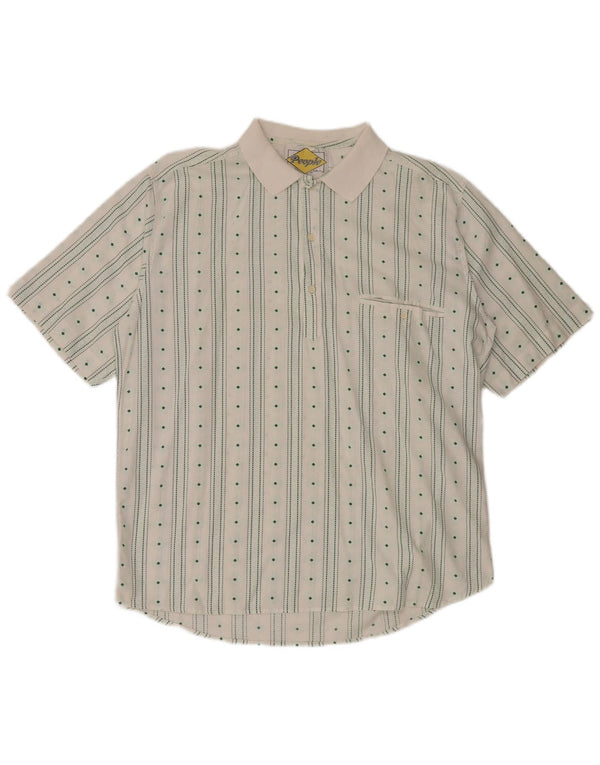 People Camicia pullover a maniche corte da uomo a righe grandi bianche