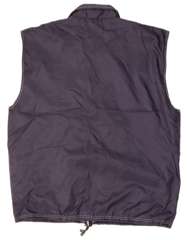Gilet da uomo vintage UK 40 grande nylon geometrico blu navy