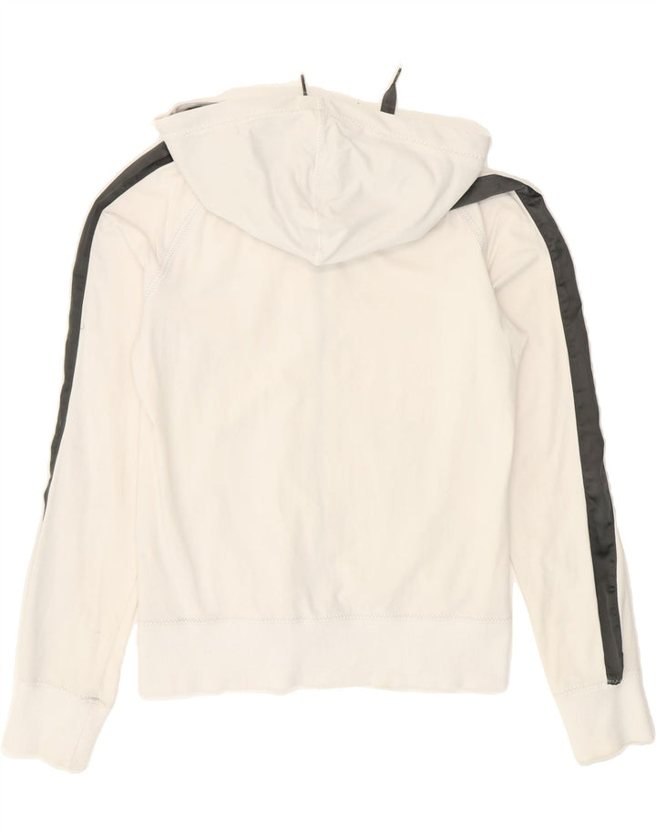 PUMA Womens Zip Hoodie Sweater UK 12 Medium  White Colourblock Vintage Puma and Second-Hand Puma from Messina Hembry 